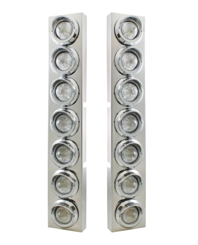 (2/BULK) S.S. KW 14 LED CUTOUT AIR CLEANER BRACKET W/ 9 AMBER LED 2" BEEHIVE LIGHT W/ VISOR - CLEAR LENS (2/BULK) S.S. KW 14 LED CUTOUT AIR CLEANER BRACKET W/ 9 AMBER LED 2" BEEHIVE LIGHT W/ VISOR - CLEAR LENS