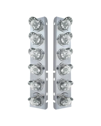 (2/BULK) S.S. PB 12 LED CUTOUT A/C BRACKET W/ 11 AMBER LED MEDIUM WTMN W/S.S. VISOR - CLEAR LENS (2/BULK) S.S. PB 12 LED CUTOUT A/C BRACKET W/ 11 AMBER LED MEDIUM WTMN W/S.S. VISOR - CLEAR LENS