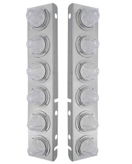(2/BULK) S.S. PB 12 LED CUTOUT A/C BRACKET W/ 11 AMBER LED MEDIUM WTMN W/S.S. BEZEL - CLEAR LENS (2/BULK) S.S. PB 12 LED CUTOUT A/C BRACKET W/ 11 AMBER LED MEDIUM WTMN W/S.S. BEZEL - CLEAR LENS