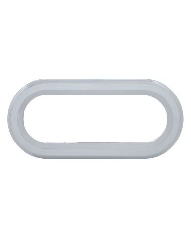 (CARD) CHROME PLASTIC OVAL TWIST-ON BEZEL (CARD) CHROME PLASTIC OVAL TWIST-ON BEZEL