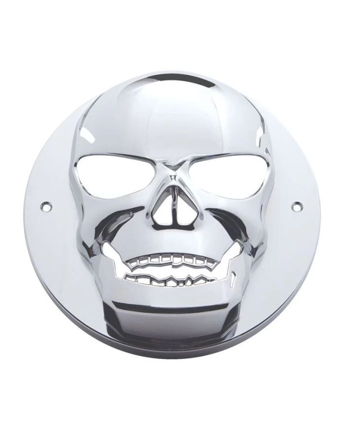 (CARD) CHROME 2 1/2" LIGHT SKULL BEZEL