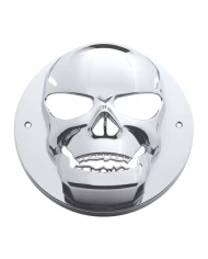 (CARD) CHROME 2 1/2" LIGHT SKULL BEZEL