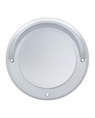 (CARD) CHROME 4" MIRROR BEZEL W/ VISOR (CARD) CHROME 4" MIRROR BEZEL W/ VISOR