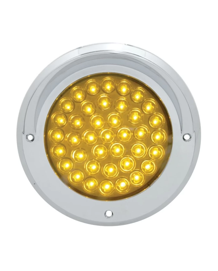 (CARD) CHROME 4" MIRROR BEZEL W/ VISOR