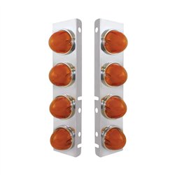 UP34434-SS Front Air Cleaner Bracket With 8X 9 Amber LED Watermelon GloLight For PB Trucks -Amber Lens