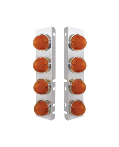 UP34434-SS Front Air Cleaner Bracket With 8X 9 Amber LED Watermelon GloLight For PB Trucks -Amber Lens