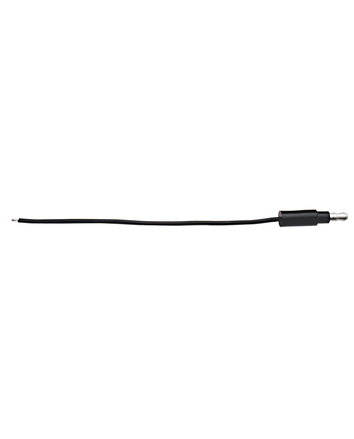(CARD) SINGLE LEAD WIRE W/ .180 BULLET TERMINATION & STRIPPED END - BLACK