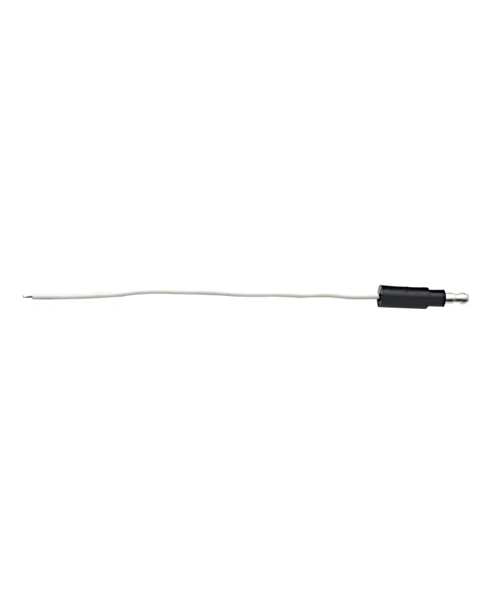 (CARD) SINGLE LEAD WIRE W/ .180 BULLET TERMINATION & STRIPPED END - WHITE