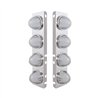 UP34435-SS Front Air Cleaner Bracket With 8X 9 Amber LED Watermelon GloLight & Bezels For Peterbilt-Clear Lens
