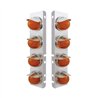 UP34436-SS Front Air Cleaner Bracket With 8X 9 Amber LED Watermelon GloLight & Visors For Peterbilt-Amber Lens