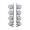 UP34437-SS Front Air Cleaner Bracket With 8X 9 Amber LED Watermelon GloLight & Visors For Peterbilt-Clear Lens