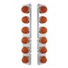 UP34438-SS Front Air Cleaner Bracket With 12X 9 Amber LED Dual Function Watermelon GloLight For Peterbilt-Amber Lens