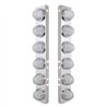 UP34439-SS Front Air Cleaner Bracket With 12X 9 Amber LED Dual Function Watermelon GloLight For Peterbilt-Clear Lens
