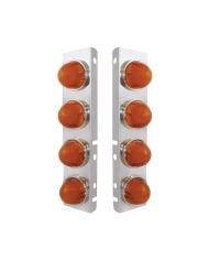 (2/BULK) S.S PETERBILT FRONT AIR CLEANER BRACKET W/EIGHT 9 LED "GLO" WATERMELON LIGHT - AMBER LED / AMBER LENS (2/BULK) S.S PETERBILT FRONT AIR CLEANER BRACKET W/EIGHT 9 LED "GLO" WATERMELON LIGHT - AMBER LED / AMBER LENS