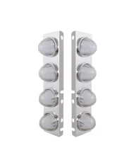 (2/BULK) S.S PETERBILT FRONT AIR CLEANER BRACKET W/EIGHT 9 LED "GLO" WATERMELON LIGHT - AMBER LED / CLEAR LENS