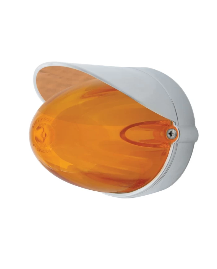 (BULK) 9 LED DUAL FUNCTION “GLO” WATERMELON LIGHT - FLUSH MOUNT WITH VISOR - AMBER LED / AMBER LENS