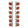 UP34440-SS Front Air Cleaner Brkt With 12X 9 Amber Hi/Lo LED Watermelon GloLight & Visors For Peterbilt-Amber Lens