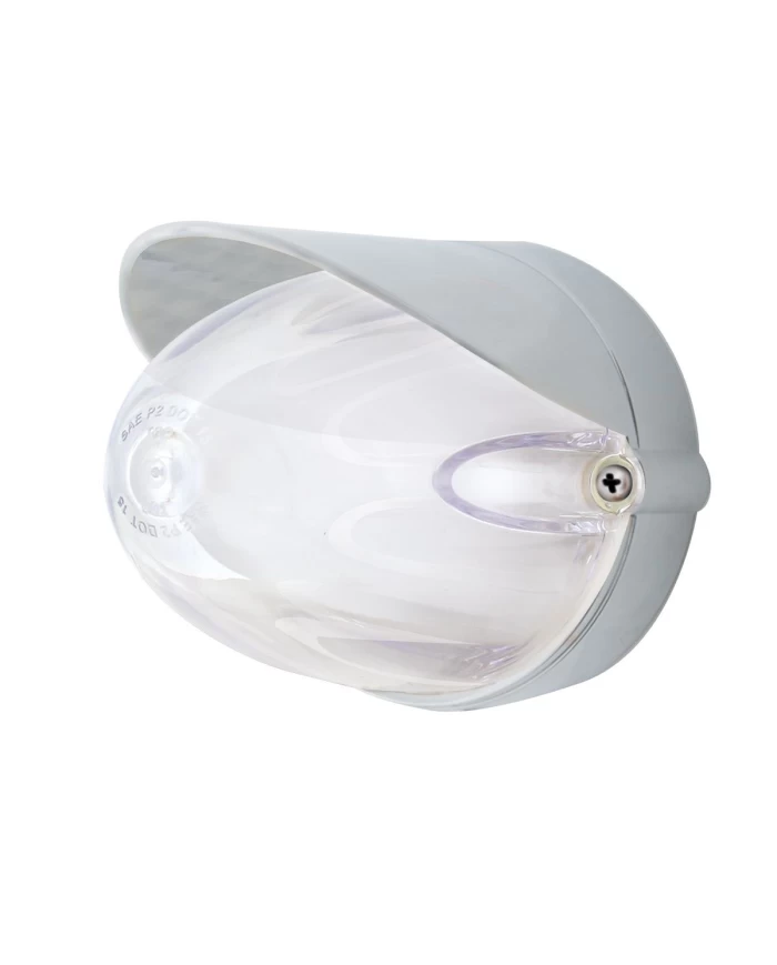 (BULK) 9 LED DUAL FUNCTION “GLO” WATERMELON LIGHT - FLUSH MOUNT WITH VISOR - AMBER LED / CLEAR LENS (BULK) 9 LED DUAL FUNCTION “GLO” WATERMELON LIGHT - FLUSH MOUNT WITH VISOR - AMBER LED / CLEAR LENS