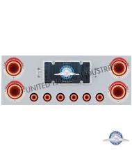 (CBOX) S.S. REAR CENTER LIGHT PANEL W/ FOUR 23 LED 4" MIRAGE LIGHT & SIX 9 LED 2" MIRAGE LIGHT - RED LED/CLEAR LENS W/ VISOR