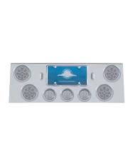 (BULK) S.S. REAR CENTER LT PANEL W/ FOUR 12 LED 4" & THREE 13 LED 2 1/2" FLAT LT W/ VISOR - RED LED/CLEAR LENS (BULK) S.S. REAR CENTER LT PANEL W/ FOUR 12 LED 4" & THREE 13 LED 2 1/2" FLAT LT W/ VISOR - RED LED/CLEAR LENS