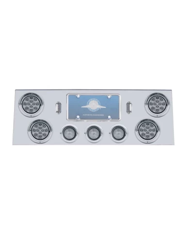 (BULK) S.S. REAR CENTER LT PANEL W/ FOUR 12 LED 4" & THREE 13 LED 2 1/2" BHIVE LT W/ VISOR - RED LED/CLEAR LENS (BULK) S.S. REAR CENTER LT PANEL W/ FOUR 12 LED 4" & THREE 13 LED 2 1/2" BHIVE LT W/ VISOR - RED LED/CLEAR LENS