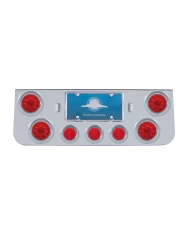 (BULK) CR. REAR CENTER LT PANEL W/ FOUR 10 LED 4" & THREE 13 LED 2 1/2" BEEHIVE LT W/ VISOR - RED LED/RED LENS (BULK) CR. REAR CENTER LT PANEL W/ FOUR 10 LED 4" & THREE 13 LED 2 1/2" BEEHIVE LT W/ VISOR - RED LED/RED LENS