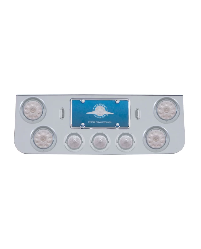 (BULK) CR. REAR CENTER LT PANEL W/ FOUR 10 LED 4" & THREE 13 LED 2 1/2" BHIVE LT W/ VISOR - RED LED/CLEAR LENS