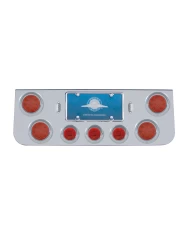 (BULK) CR. REAR CENTER LT PANEL W/ FOUR 12 LED 4" & THREE 13 LED 2 1/2" FLAT LT W/ VISOR - RED LED/RED LENS