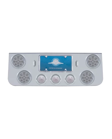 (BULK) CR. REAR CENTER LT PANEL W/ FOUR 12 LED 4" & THREE 13 LED 2 1/2" BHIVE LT W/ VISOR - RED LED/CLEAR LENS (BULK) CR. REAR CENTER LT PANEL W/ FOUR 12 LED 4" & THREE 13 LED 2 1/2" BHIVE LT W/ VISOR - RED LED/CLEAR LENS
