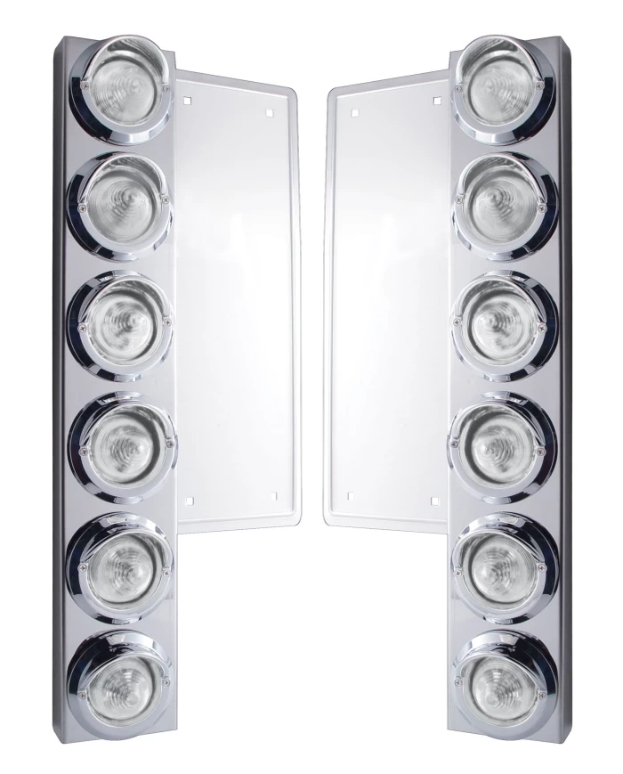 (2/BULK) S.S. FL 12 LED CUTOUT FRONT AIR CLEANER BRACKET W/ 9 AMBER LED 2" BEEHIVE MARKER LT W/ VISOR - CLEAR LENS (2/BULK) S.S. FL 12 LED CUTOUT FRONT AIR CLEANER BRACKET W/ 9 AMBER LED 2" BEEHIVE MARKER LT W/ VISOR - CLEAR LENS