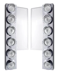 (2/BULK) S.S. FL 12 LED CUTOUT FRONT AIR CLEANER BRACKET W/ 9 AMBER LED 2" BEEHIVE MARKER LT W/ VISOR - CLEAR LENS (2/BULK) S.S. FL 12 LED CUTOUT FRONT AIR CLEANER BRACKET W/ 9 AMBER LED 2" BEEHIVE MARKER LT W/ VISOR - CLEAR LENS