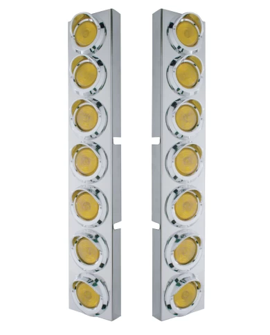 (2/BULK) S.S. KW 14 LED CUTOUT FRONT AIR CLEANER LIGHT BRACKET W/ 2" INCANDESCENT FLAT LIGHT & CR. PL. VISOR (2/BULK) S.S. KW 14 LED CUTOUT FRONT AIR CLEANER LIGHT BRACKET W/ 2" INCANDESCENT FLAT LIGHT & CR. PL. VISOR