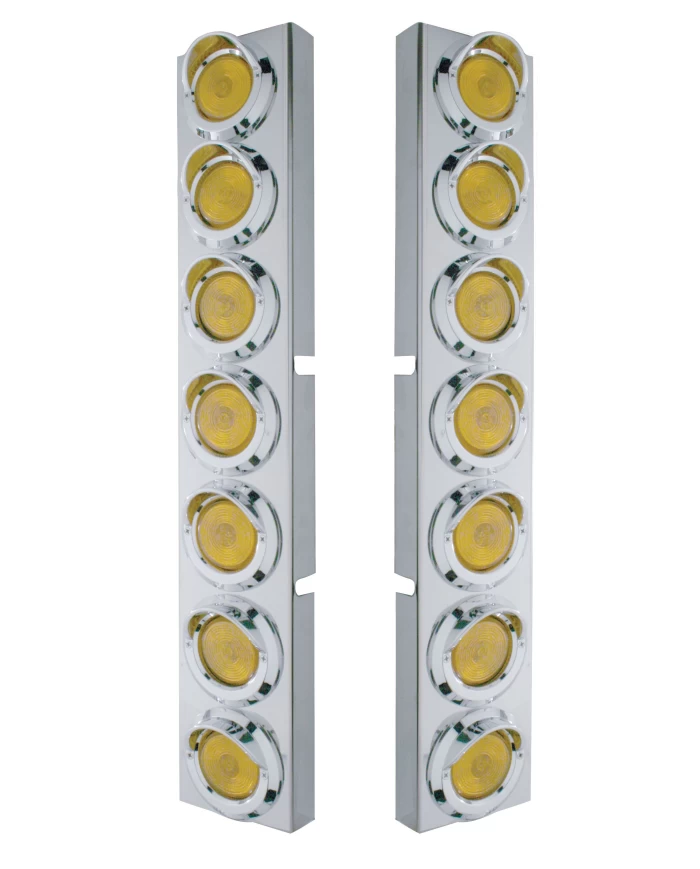 (2/BULK) S.S. KW 14 LED CUTOUT FRONT AIR CLEANER LIGHT BRACKET W/ 2" INCANDESCENT FLAT LIGHT & CR. PL. VISOR (2/BULK) S.S. KW 14 LED CUTOUT FRONT AIR CLEANER LIGHT BRACKET W/ 2" INCANDESCENT FLAT LIGHT & CR. PL. VISOR