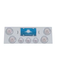 (BULK) S.S. REAR CENTER LT PANEL W/ FOUR 10 LED 4" & THREE 13 LED 2 1/2" BHIVE LT W/ BEZEL - RED LED/CLEAR LENS (BULK) S.S. REAR CENTER LT PANEL W/ FOUR 10 LED 4" & THREE 13 LED 2 1/2" BHIVE LT W/ BEZEL - RED LED/CLEAR LENS