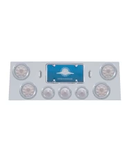 (BULK) S.S. REAR CENTER LT PANEL W/ FOUR 12 LED 4" & THREE 13 LED 2 1/2" BHIVE LT W/ BEZEL - RED LED/CLEAR LENS (BULK) S.S. REAR CENTER LT PANEL W/ FOUR 12 LED 4" & THREE 13 LED 2 1/2" BHIVE LT W/ BEZEL - RED LED/CLEAR LENS