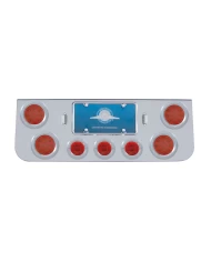 (BULK) CR. REAR CENTER LT PANEL W/ FOUR 12 LED 4" & THREE 13 LED 2 1/2" FLAT LT W/ BEZEL - RED LED/RED LENS (BULK) CR. REAR CENTER LT PANEL W/ FOUR 12 LED 4" & THREE 13 LED 2 1/2" FLAT LT W/ BEZEL - RED LED/RED LENS