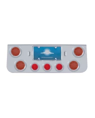 (BULK) CR. REAR CENTER LT PANEL W/ FOUR 12 LED 4" & THREE 13 LED 2 1/2" BEEHIVE LT W/ BEZEL - RED LED/RED LENS (BULK) CR. REAR CENTER LT PANEL W/ FOUR 12 LED 4" & THREE 13 LED 2 1/2" BEEHIVE LT W/ BEZEL - RED LED/RED LENS