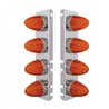 UP34454-SS Front Air Cleaner Bracket With 8X 9 Amber LED Dual Function Watermelon GloLight For Peterbilt-Amber Lens