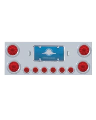 (CBOX) S.S. REAR CENTER LIGHT PANEL W/ FOUR 10 LED 4" & SIX 9 LED 2" FLAT LIGHT W/ BEZEL - RED LED/RED LENS (CBOX) S.S. REAR CENTER LIGHT PANEL W/ FOUR 10 LED 4" & SIX 9 LED 2" FLAT LIGHT W/ BEZEL - RED LED/RED LENS