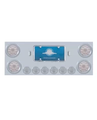 (CBOX) S.S. REAR CENTER LIGHT PANEL W/ FOUR 10 LED 4" & SIX 9 LED 2" FLAT LIGHT W/ BEZEL - RED LED/CLEAR LENS (CBOX) S.S. REAR CENTER LIGHT PANEL W/ FOUR 10 LED 4" & SIX 9 LED 2" FLAT LIGHT W/ BEZEL - RED LED/CLEAR LENS