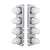 UP34455-SS Front Air Cleaner Bracket With 8X 9 Amber LED Dual Function Watermelon GloLight For Peterbilt-Clear Lens