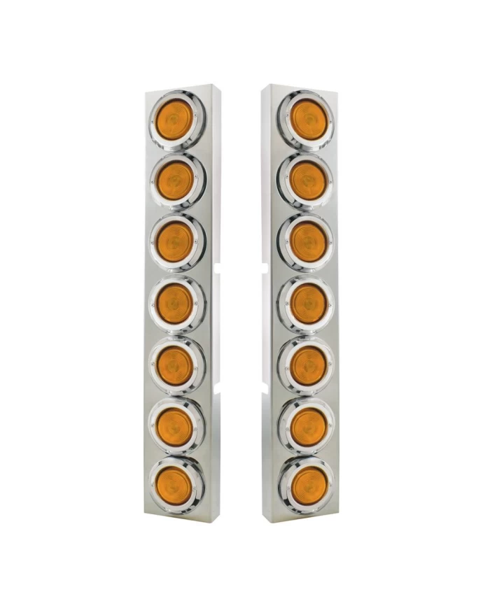 (2/BULK) S.S. KW 14 LED CUTOUT FRONT AIR CLEANER LIGHT BRACKET W/ 2" INCANDESCENT FLAT LIGHT & CR. PL. BEZEL (2/BULK) S.S. KW 14 LED CUTOUT FRONT AIR CLEANER LIGHT BRACKET W/ 2" INCANDESCENT FLAT LIGHT & CR. PL. BEZEL