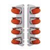 UP34456-SS Front Air Cleaner Brkt With 8X 9 Amber Hi/Lo LED Watermelon GloLight & Visors For Peterbilt-Amber Lens