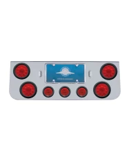 (BULK) CR. REAR CNTR LT PNL W/ FOUR 10 LED 4" & THREE 13 LED 2 1/2" FLAT LT W/ GROMMET - RED LED/RED LENS (BULK) CR. REAR CNTR LT PNL W/ FOUR 10 LED 4" & THREE 13 LED 2 1/2" FLAT LT W/ GROMMET - RED LED/RED LENS