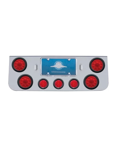 (BULK) CR. REAR CNTR LT PNL W/ FOUR 10 LED 4" & THREE 13 LED 2 1/2" BHIVE LT W/ GROMMET - RED LED/RED LENS (BULK) CR. REAR CNTR LT PNL W/ FOUR 10 LED 4" & THREE 13 LED 2 1/2" BHIVE LT W/ GROMMET - RED LED/RED LENS