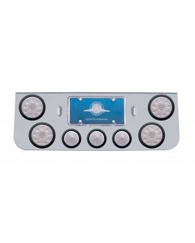 (BULK) CR. REAR CNTR LT PNL W/ FOUR 10 LED 4" & THREE 13 LED 2 1/2" BHIVE LT W/ GROMMET - RED LED/CLEAR LENS (BULK) CR. REAR CNTR LT PNL W/ FOUR 10 LED 4" & THREE 13 LED 2 1/2" BHIVE LT W/ GROMMET - RED LED/CLEAR LENS
