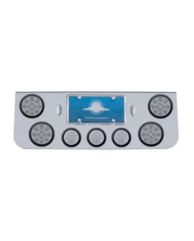 (BULK) CR. REAR CNTR LT PNL W/ FOUR 12 LED 4" & THREE 13 LED 2 1/2" FLAT LT W/ GROMMET - RED LED/CLEAR LENS (BULK) CR. REAR CNTR LT PNL W/ FOUR 12 LED 4" & THREE 13 LED 2 1/2" FLAT LT W/ GROMMET - RED LED/CLEAR LENS