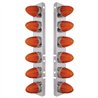 UP34458-SS Front Air Cleaner Brkt With 12X 9 Amber Hi/Lo LED GloLight Watermelon Grakon Lights For Peterbilt -Amber Le