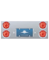 (BOX) S.S. REAR CENTER LIGHT PANEL W/ FOUR 10 LED 4" LIGHT W/ VISOR - RED LED/RED LENS (BOX) S.S. REAR CENTER LIGHT PANEL W/ FOUR 10 LED 4" LIGHT W/ VISOR - RED LED/RED LENS