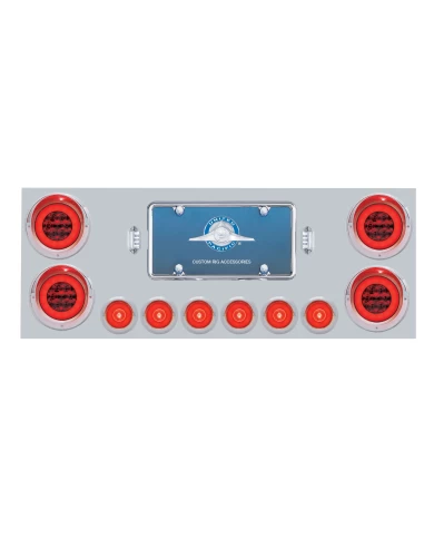 (CBOX) 430 S.S. REAR CENTER LIGHT PANEL W/ FOUR 21 LED 4" GLO & 6 LED 2" GLO LIGHT W/ VISOR - RED LED/RED LENS (CBOX) 430 S.S. REAR CENTER LIGHT PANEL W/ FOUR 21 LED 4" GLO & 6 LED 2" GLO LIGHT W/ VISOR - RED LED/RED LENS